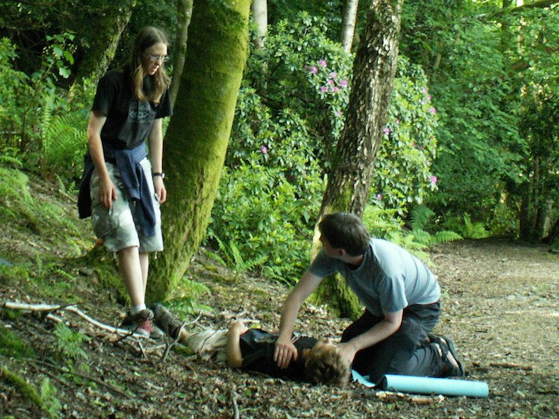 Unconscious casualty outdoors